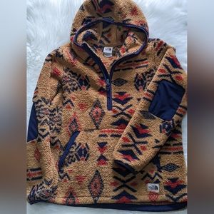 The North Face Pullover Campshire Fleece Sherpa Hoodie  Large Aztec Print